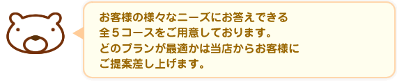 全５コースの引越プラン